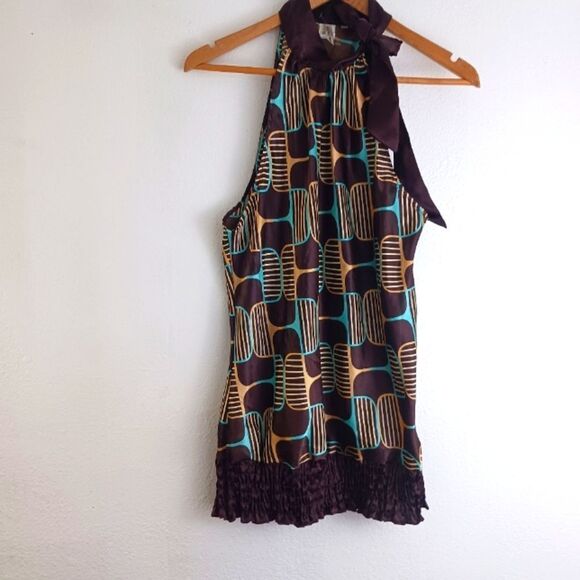 Heart Soul Top Blouse Career  High Neck Sleeveles size XL - Picture 1 of 7